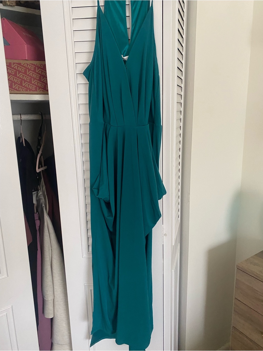 BCBGeneration Teal Surplice Midi Dress